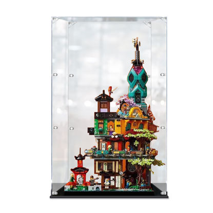 Picture of Acrylic Display Case for LEGO 71741 Ninjago City Gardens Figure Storage Box Dust Proof Glue Free