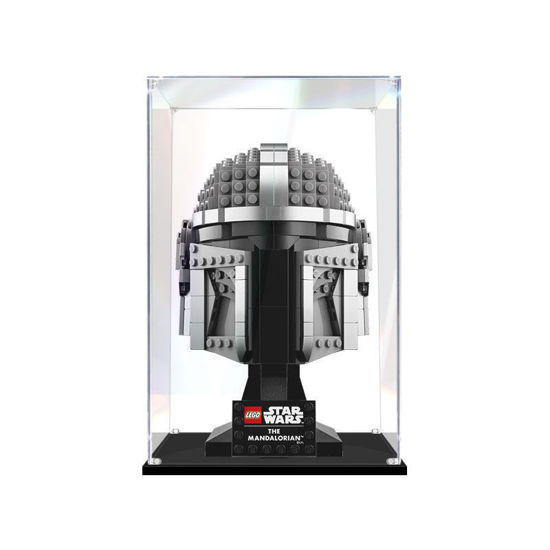 Picture of Acrylic Display Case for LEGO 75328 Star Wars The Mandalorian Helmet Figure Storage Box Dust Proof Glue Free