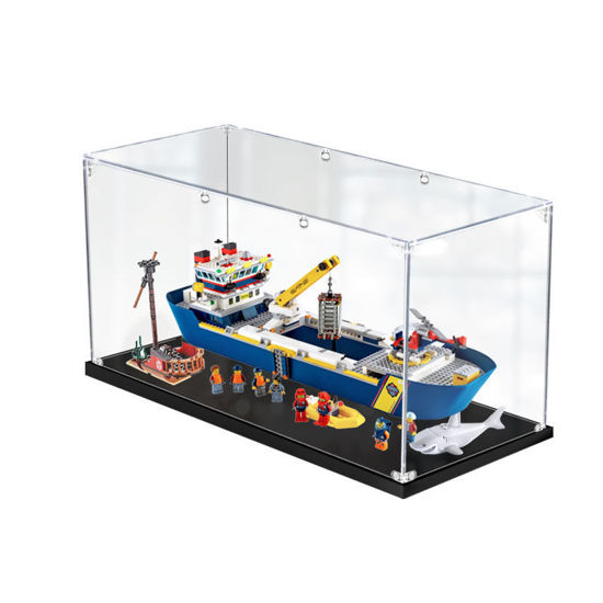 Picture of Acrylic Display Case for LEGO 60266 City Ocean Exploration Ship Figure Storage Box Dust Proof Glue Free