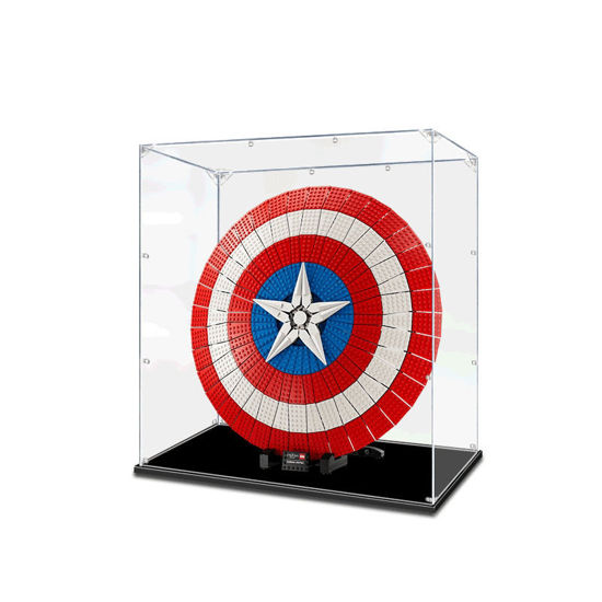 Picture of Acrylic Display Case for LEGO 76262 Marvel Super Heroes Captain America's Shield Figure Storage Box Dust Proof Glue Free