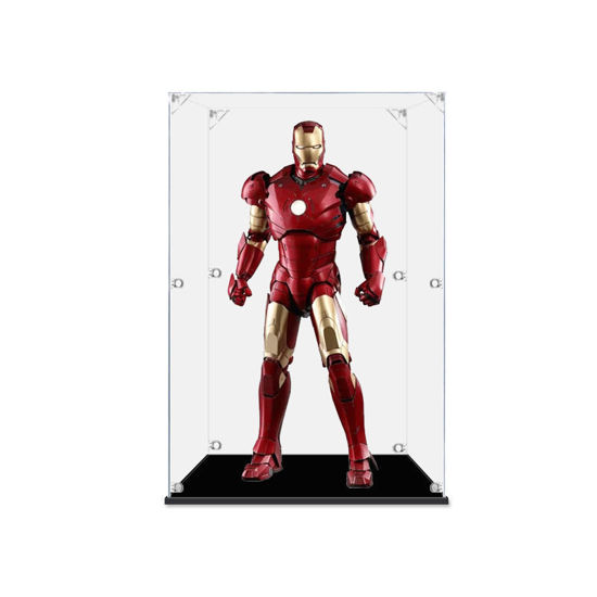 Picture of Acrylic Display Case for Hot Toys Marvel Avengers Endgame Captain America Iron Man 1:6 1/6 Scale Figure Storage Box Dust Proof Glue Free