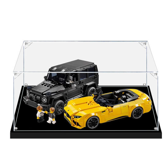 Picture of Acrylic Display Case for LEGO 76924 Speed Champions MercedesAMG G63 & Mercedes AMG SL63 Figure Storage Box Dust Proof Glue Free