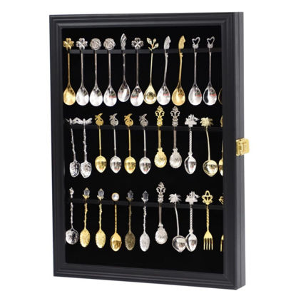 Picture of 36 Tea Spoon Souvenir Spoon Display Case Holder Cabinet with UV Protection